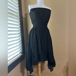 Guess Black Strapless Lace Dress